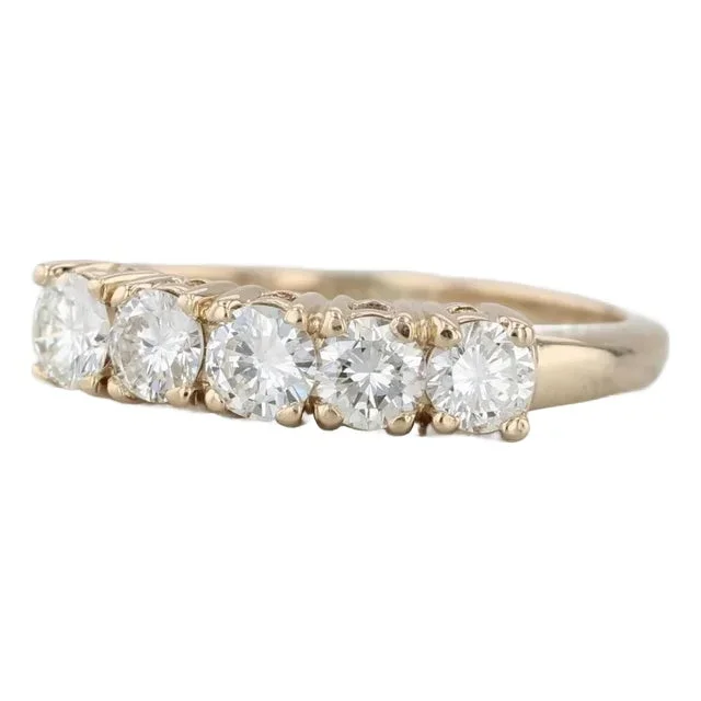 0.85ctw Diamond Wedding Band 14k Yellow Gold Size 8 Stackable Anniversary Ring