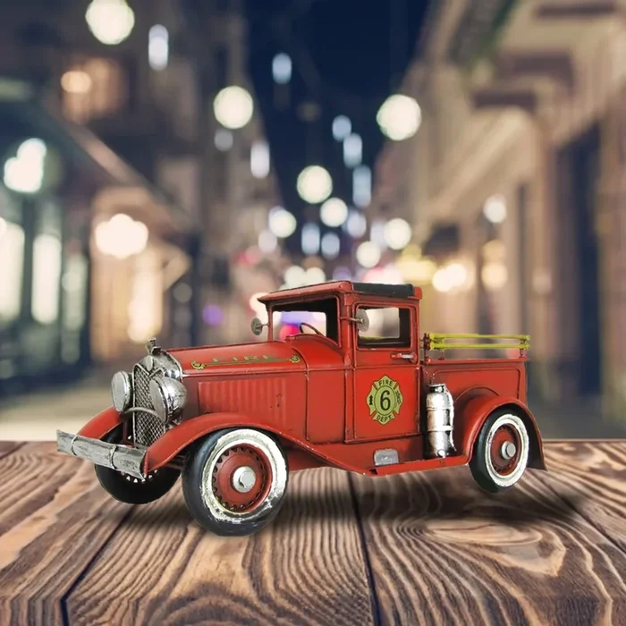11.5″ Antique Style Model American Fire Truck