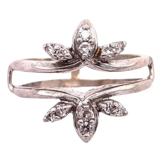 14 Karat White Gold Interlocking Engagement Ring Guard