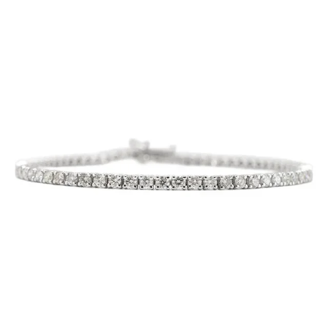 14k White Gold 4-Prong 3.30ct Diamond Tennis Bracelet
