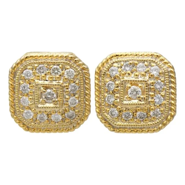18/14KY Diamond(0.26) Geometric Stud Earrings, 2 pieces