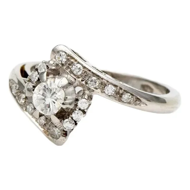 18KW Diamond (0.54) Bridal Ring, size 6.75