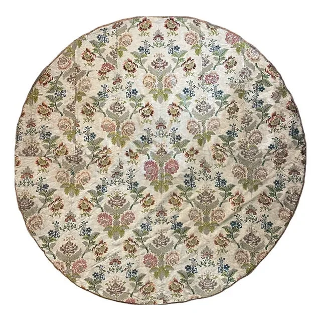 18th Century Embroidered Round Tablecloth