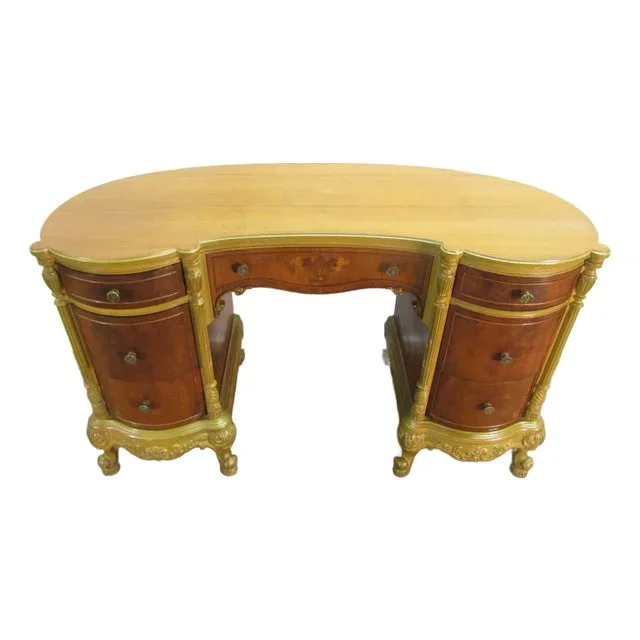1930′ French Style Walnut Vanity or Desk