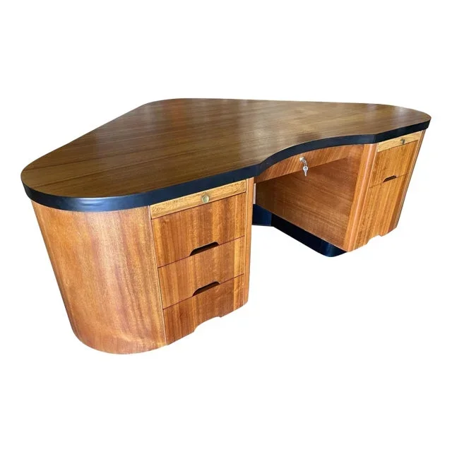 1940s California Art Deco Fletcher Aviation Executive Desk by Frank Fletcher