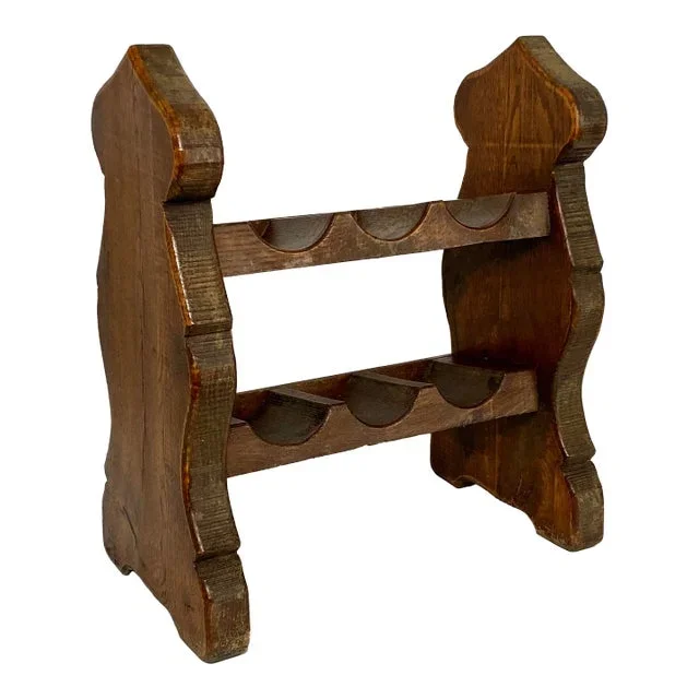 1960s Dutch Brutalist Oak Wine Rack