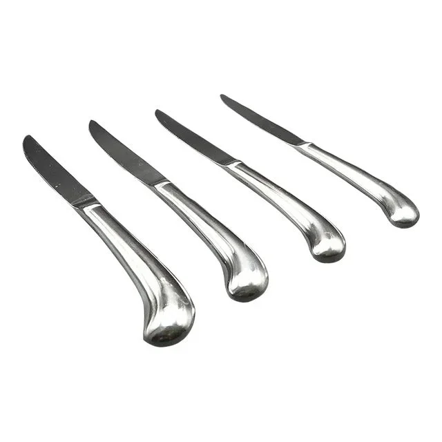1970s Retroneu Jamestown Stainless Steel Serrated Edge Steak Knives- Set of 4