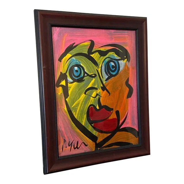 1970s Vintage Abstract Acrylic on Paper Framed by Artist Peter Keil ~Framed