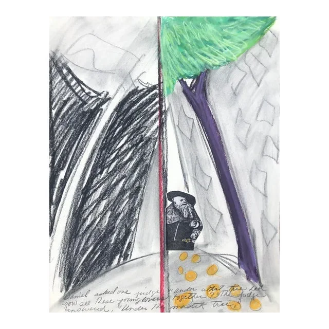 1980 Adrienne Anderson Book of Daniel Pastel and Collage