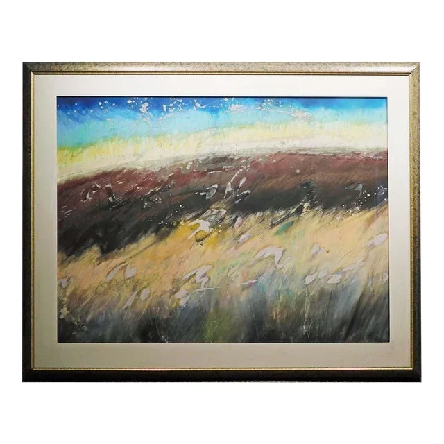 1990s Mark Dickson Untitled Mix Media Pastel and Watercolor Abstract Hand Signed