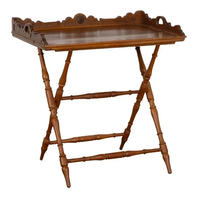 20th Century Oak Tray Table Tea Serving Table, Denmark