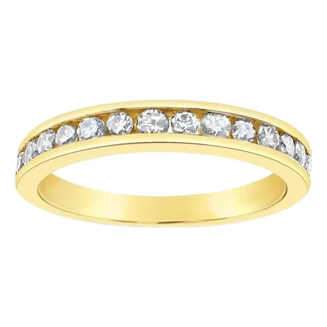 3MM Half Carat Round Diamond Wedding Band, Size 4