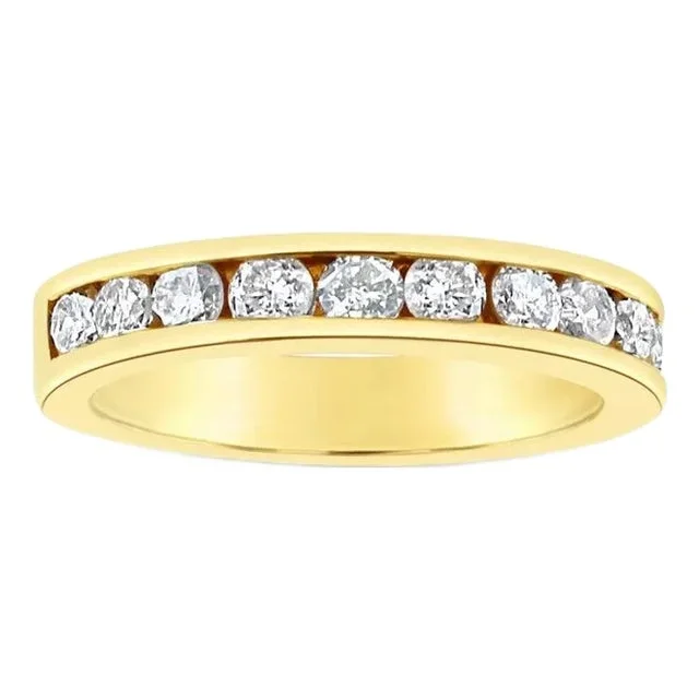 3MM One Carat Channel Set Diamond Wedding Band, Size 4