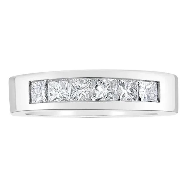 5MM Princess Cut Channel Wedding Band, Size 5