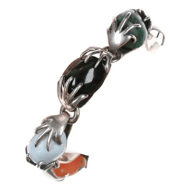 6 5/8″ Vintage Los Castillo Sterling Multi-stone bracelet