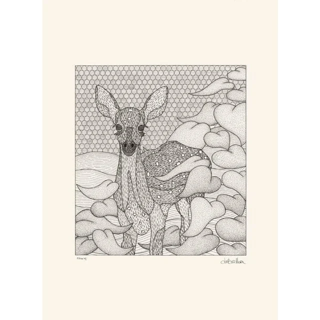 “Fawn” Original Pen and Ink Drawing by Denis Collura