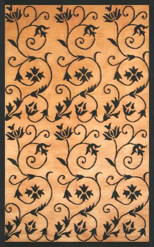 Abacasa Aspen 5083 Hand Knotted Traditional Aspen Hand-knotted Gold/black Area Rug – 8 X 10 Rectangle Area Rug