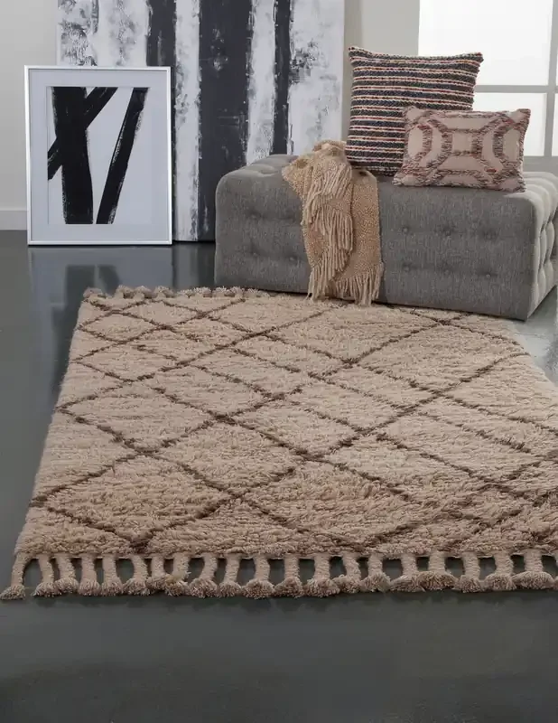 Abacasa Berber 4900 Hand-woven Transitional Abacasa Berber Tan/chocolate Area Rug – 5 X 8 Rectangle Area Rug