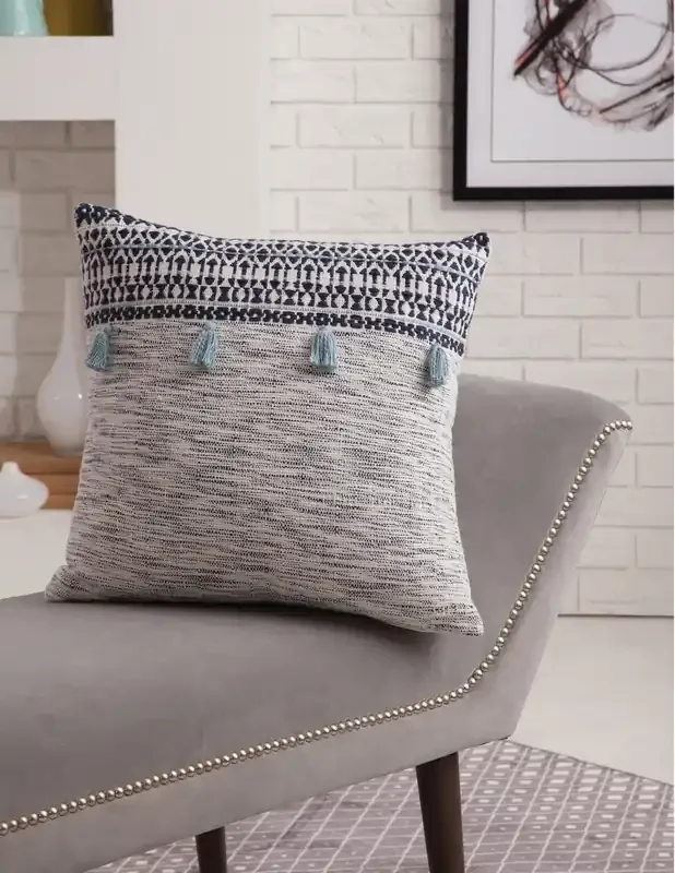 Abacasa Blake 6908 Hand Made Bohemian Abacasa Blake Orion Navy/white Throw Pillow – 18 X 18 Square Pillows