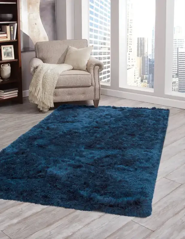 Abacasa Luxe Shag 8506 Hand Woven Blue Area Rugs