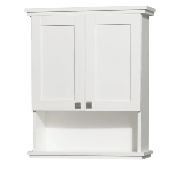 Acclaim Solid Oak Bathroom Wall-mounted Storage Cabinet In White