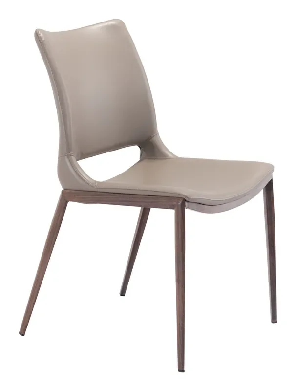 Ace Dining Chair (set Of 2) Gray & Walnut