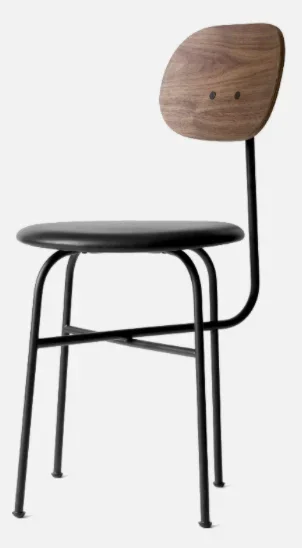 Afteroom Dining Chair – Leather Seat, Black Walnut Back