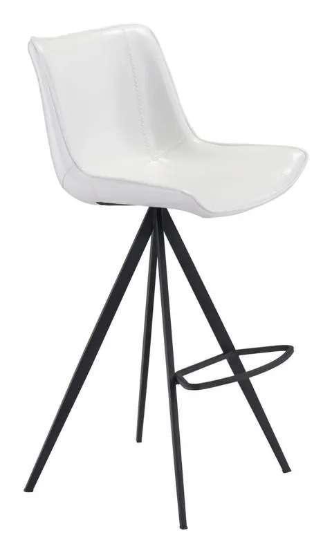 Aki Bar Chair (set Of 2) White & Black