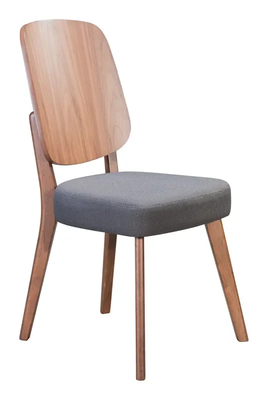 Alberta Dining Chair (set Of 2) Walnut & Dark Gray