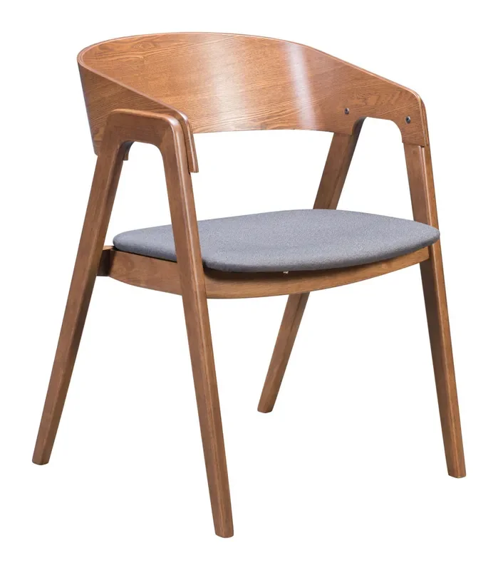 Alden Dining Arm Chair (set Of 2) Walnut & Dark Gray