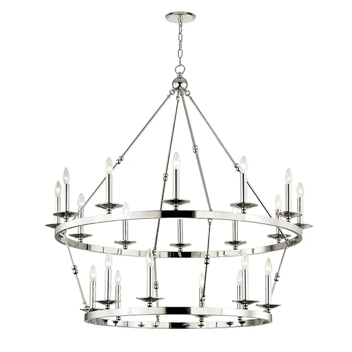 Allendale Chandelier 38″ – Polished Nickel
