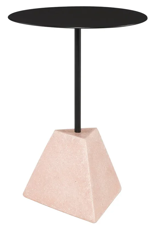 Alma Side Table – Black with Flamingo Terrazzo Base