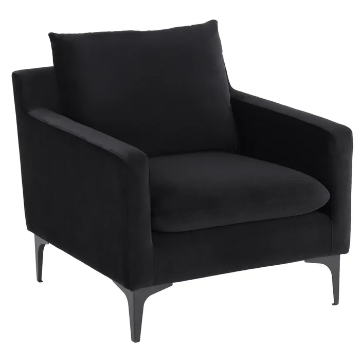 Anders Lounge Chair – Black with Matte Black Legs