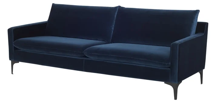 Anders Sofa – Midnight Blue with Matte Black Legs