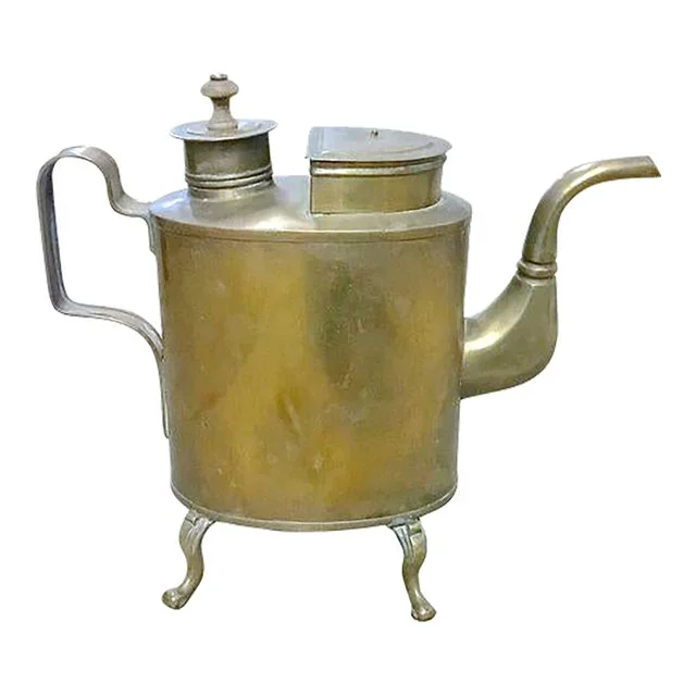 Antique Brass Double Lid Kettle