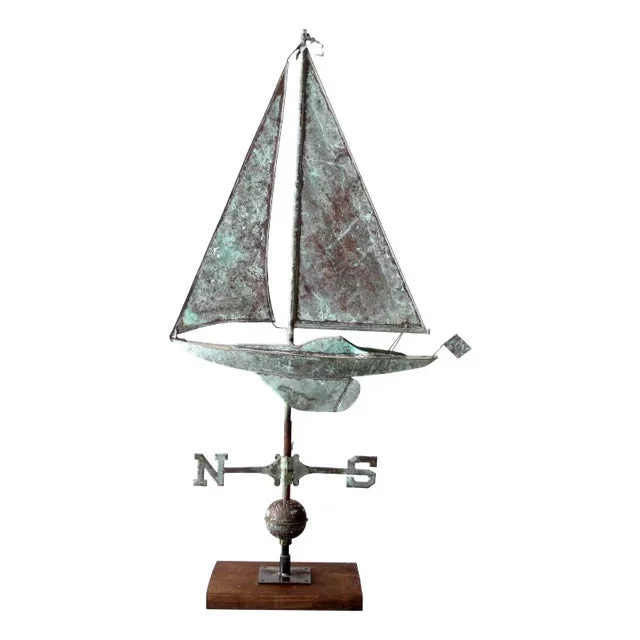 Antique Nautical Weathervane on Stand