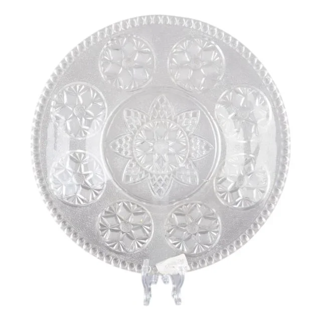 Antique Victorian Pressed Glass Plate from Davidson