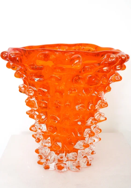 Arias – Vaso In Vetro Di Murano Rostrato Arancione