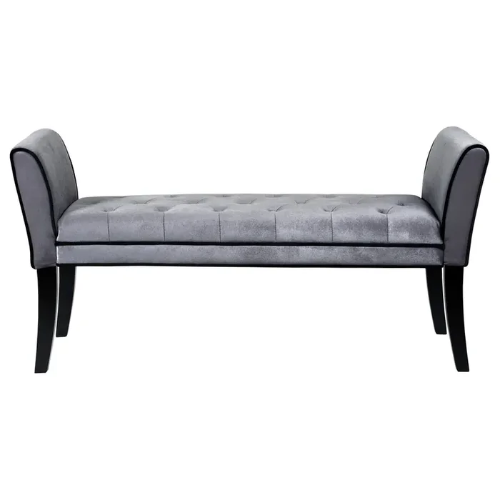 Armen Living Chatham Bench In Gray Velvet