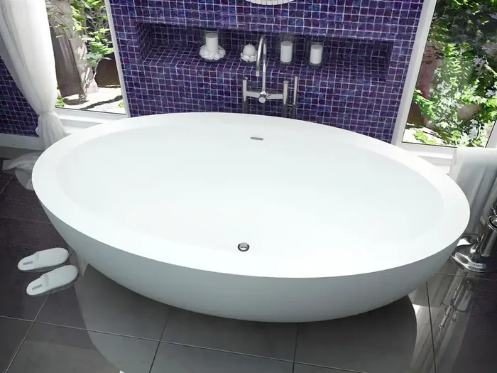 Atlantis Whirlpools Cabarita 42 x 75 Artificial Stone Freestanding Bathtub – 7541CBSXCWXX