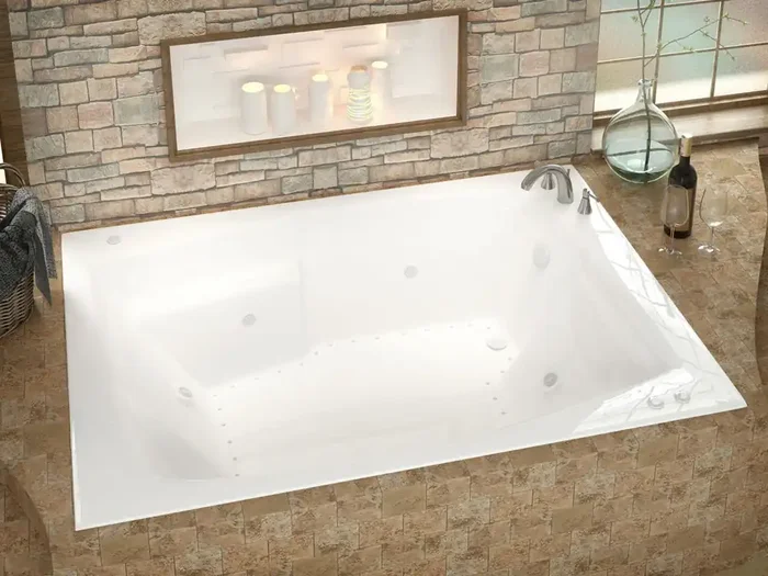 Atlantis Whirlpools Caresse 54 x 72 Rectangular Air & Whirlpool Jetted Bathtub – 5472CDR