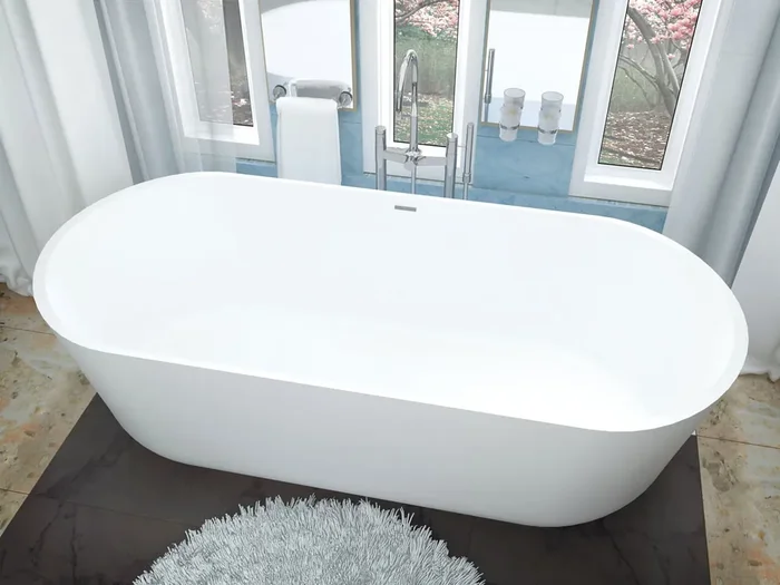 Atlantis Whirlpools Leith 28 x 67 Artificial Stone Freestanding Bathtub – 6728LHSXCWXX
