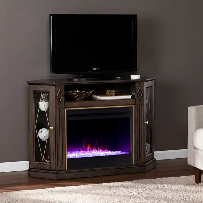Austindale Color Changing Fireplace W/ Media Storage
