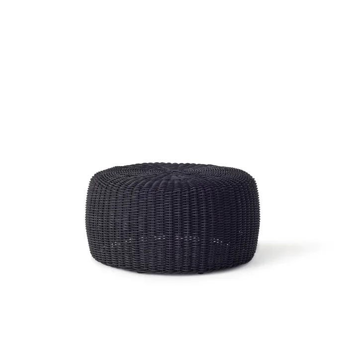 Barrel Woven Pouf in Charcoal (Large)
