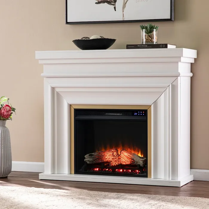 Bevonly White Electric Fireplace W/ Touch Screen Control Panel