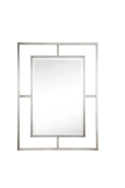 Boston 30″ Rectangular Mirror, Brushed Nickel