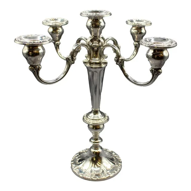 C. 1960s Gorham Sterling Silver 5-Light Candelabra