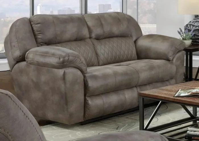 Casual Power Lay Flat Gliding Loveseat with Power Headrest and Dual Heat & Massage