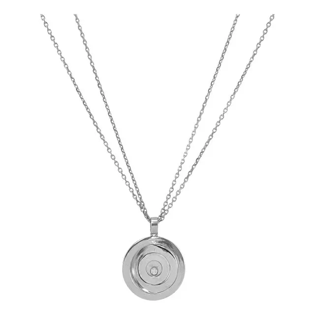 Chopard Happy Spirit 18k White Gold Diamond Pendant Necklace
