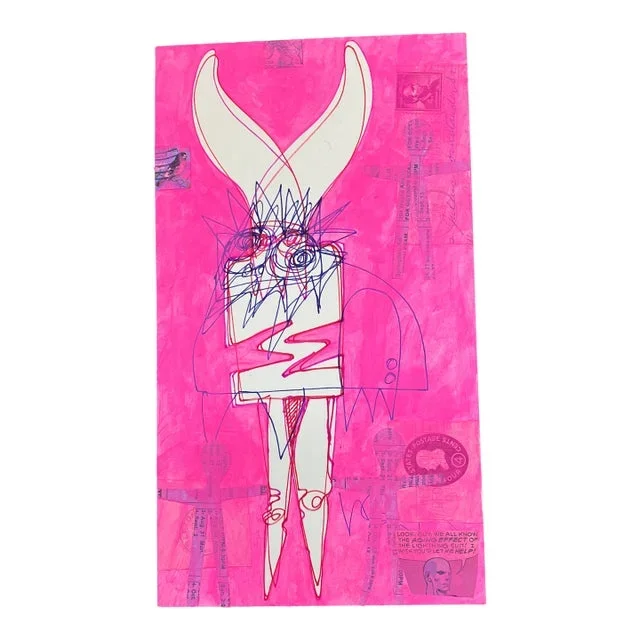 Contemporary Original Wayne Cunningham Abstract Drawing/Painting/Collage Signed